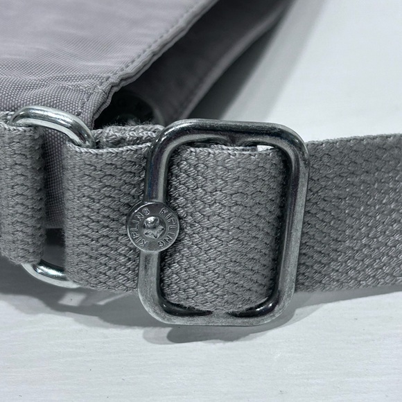 Kipling Angie Crossbody Bag Grey Lightweight Nylon Travel Purse Multi-Pocket - Picture 13 of 15